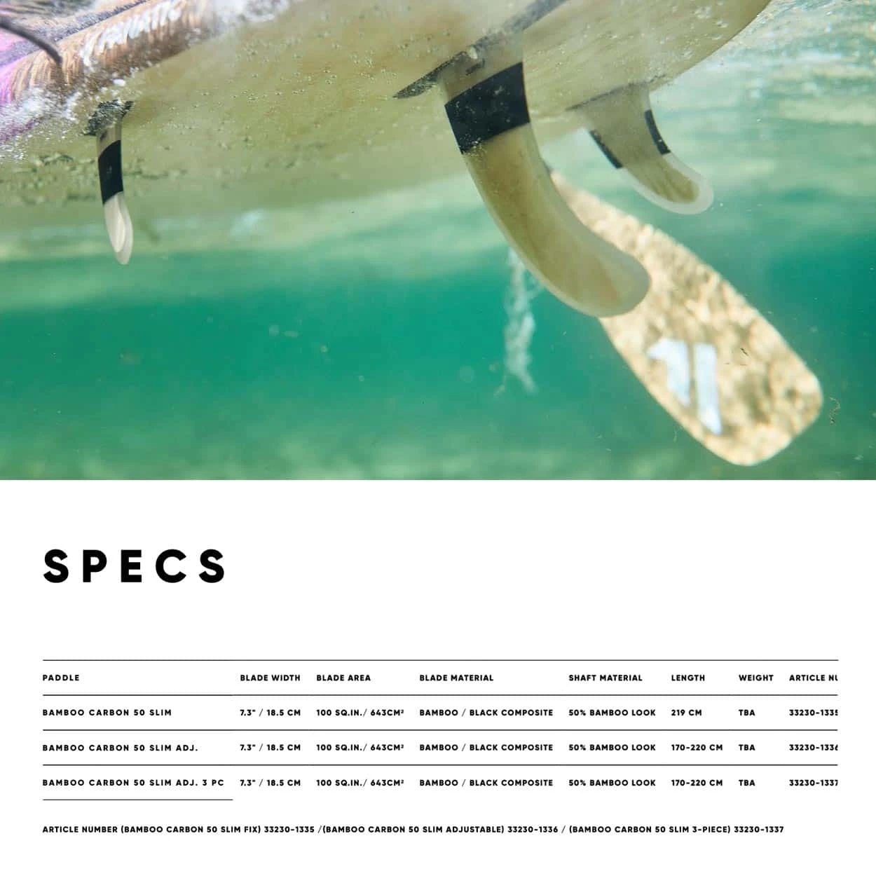 Fanatic Bamboo Carbon 50 Slim Adjustable Paddle 2023 3 Fanatic Bamboo Carbon 50 Slim Adjustable Paddle 2023