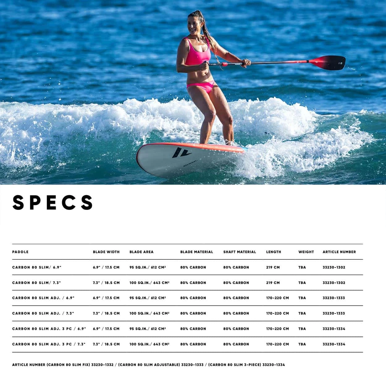 Fanatic Carbon 80 Slim 3 Piece Adjustable Paddle 2023 3 Fanatic Carbon 80 Slim 3 Piece Adjustable Paddle 2023