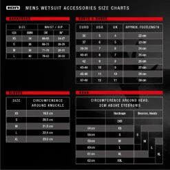 ION Apex Curv 13 Select 2021 -Surfing Gear ION 2021 Size Chart Mens accessories