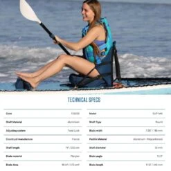 Tahe Beach Alu 200 Hybrid Paddle 2023 9 Tahe Beach Alu 200 Hybrid Paddle 2023 -Surfing Gear Tahe Yak Spares 0000 Paddle Spec